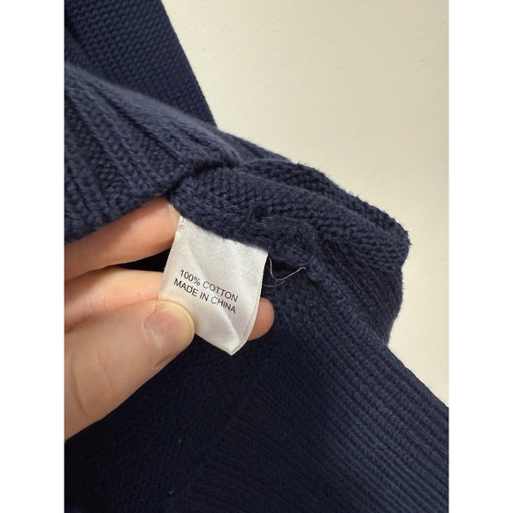 Tuckernuck Navy Blue Cotton Knit Sweater Size Small - Picture 4 of 7